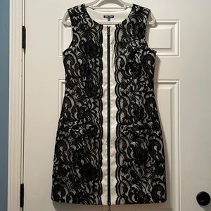 Samuel Dong white and black lace dress/vest size medium